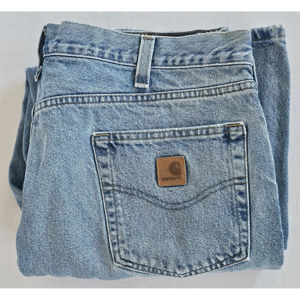 Carhartt Relaxed Fit‎ Blue Jeans 38X29 Style B460 100% Cotton Light Wash Vintage